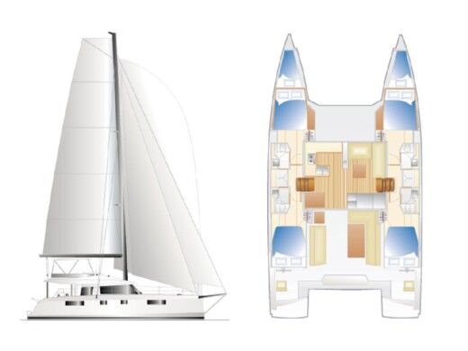 Catamaran  Nautitech 46 Fly Boat design plan