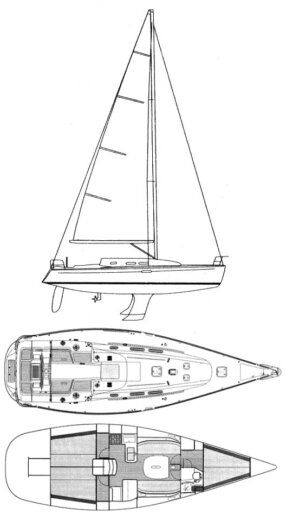 Sailboat Beneteau 40,7 Planta da embarcação