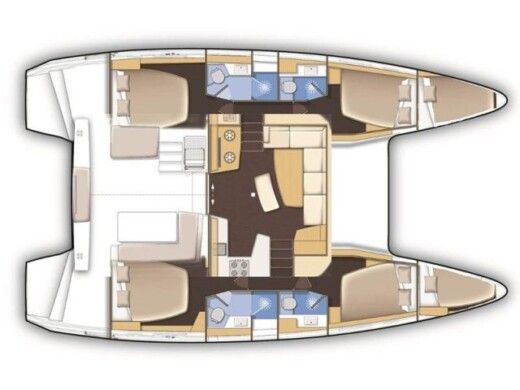 Catamaran Lagoon Lagoon 42 Plattegrond van de boot