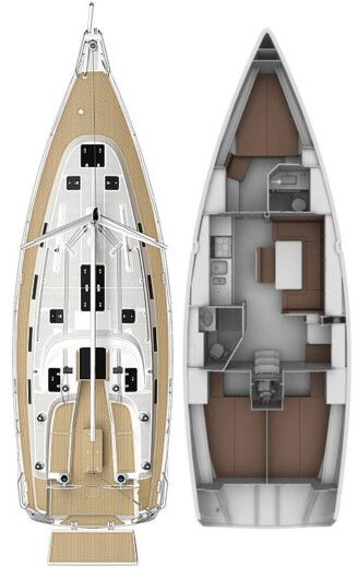 Sailboat Bavaria 40 Cruiser Σχέδιο κάτοψης σκάφους