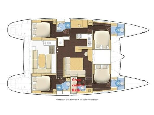 Catamaran  Lagoon 500 Boot Grundriss
