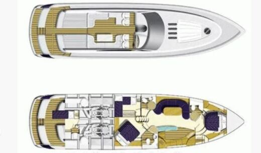 Motorboat Princess V65 Boot Grundriss