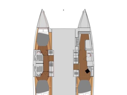 Catamaran  Fountaine Pajot Astrea 42  Plattegrond van de boot