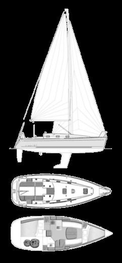 Sailboat Beneteau First 31.7 Plattegrond van de boot