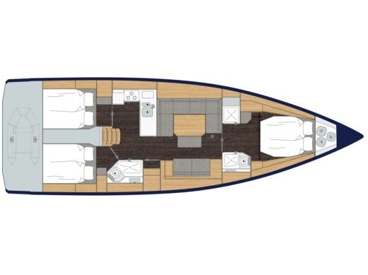 Sailboat  Bavaria C45 Style Σχέδιο κάτοψης σκάφους