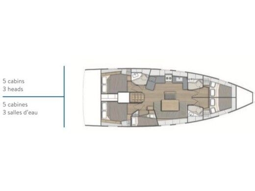 Sailboat  Oceanis 46.1 Plattegrond van de boot
