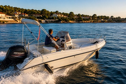 Miete Motorboot Ranieri Rancraft bouée wake musique Carnon Plage