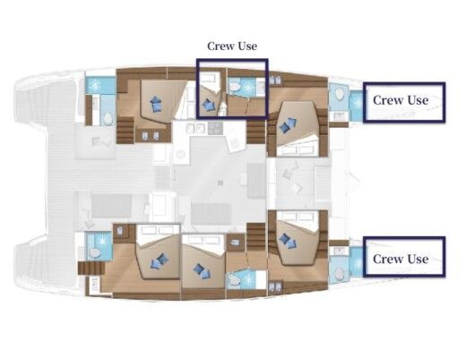 Catamaran Lagoon 52F Lagoon 52F - 6 cab (A/C+Gen+WM) Boot Grundriss