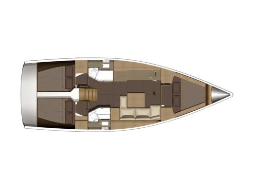 Sailboat Dufour Dufour 382 Grand Large Boot Grundriss
