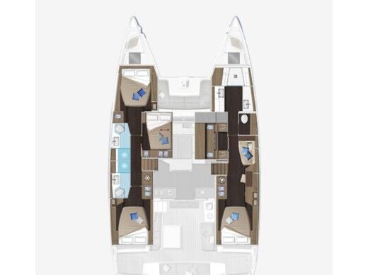 Catamaran  Lagoon 51 - 4 cab (Gen+A/C+WM) Plan du bateau