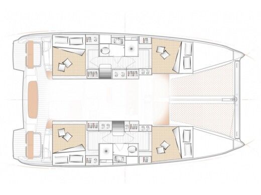 Catamaran  Excess 11 CAT Boot Grundriss