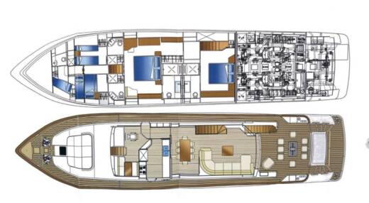 Motor Yacht Maiora 90 Plan du bateau