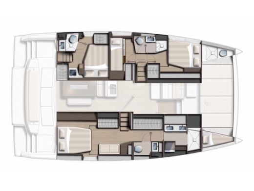 Catamaran  Bali 4.6 Owners version Plan du bateau