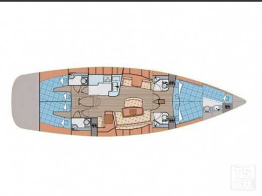 Sailboat Elan Elan 514 Impression Plano del barco