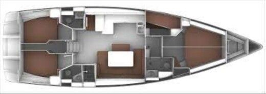 Sailboat Bavaria Cruiser 51 Plattegrond van de boot