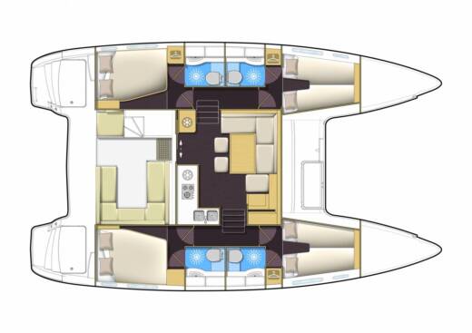 Catamaran  LAGOON 400 S2 Σχέδιο κάτοψης σκάφους