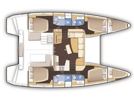 Catamaran  Lagoon 42 Boat layout