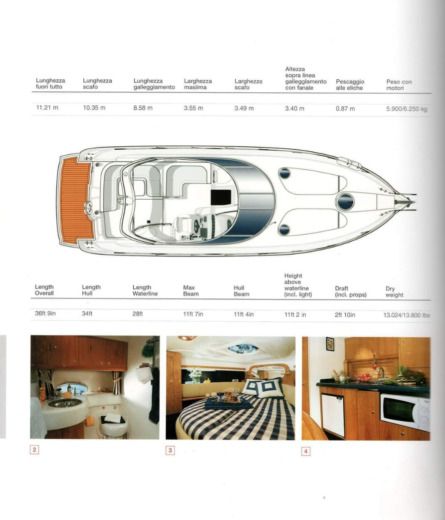 Motorboat Cranchi Zaffiro 34 boat plan