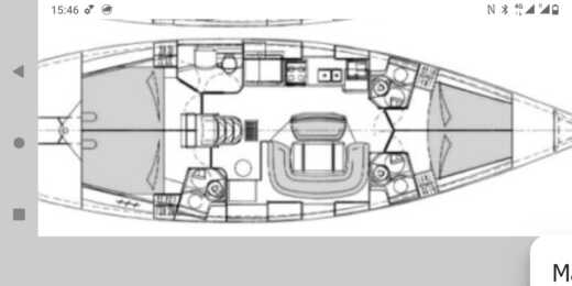 Sailboat Jeanneau Sun odyssey 49 Plattegrond van de boot