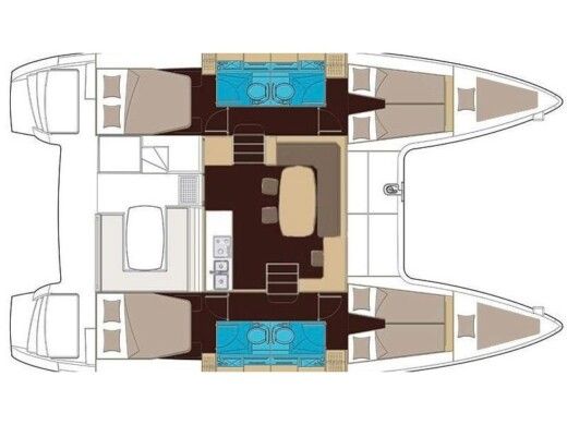 Catamaran  Lagoon 400 S2 Boat layout