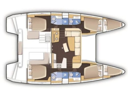 Catamaran  Lagoon 42 Boot Grundriss