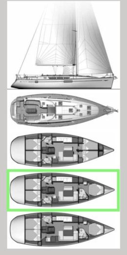 Sailboat Jeanneau Sun Odyssey 44i Plan du bateau
