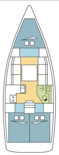 Sailboat Dufour 350 GRAND LARGE Plattegrond van de boot