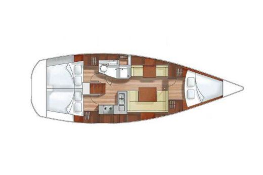 Sailboat Hanse 37 Plattegrond van de boot