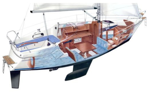 Sailboat Maxi Fenix 28 Plattegrond van de boot