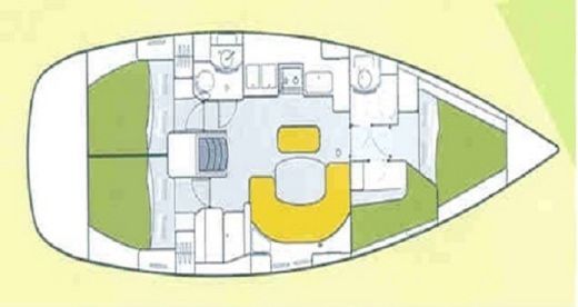 Sailboat Beneteau Oceanis Clipper 411 Planta da embarcação