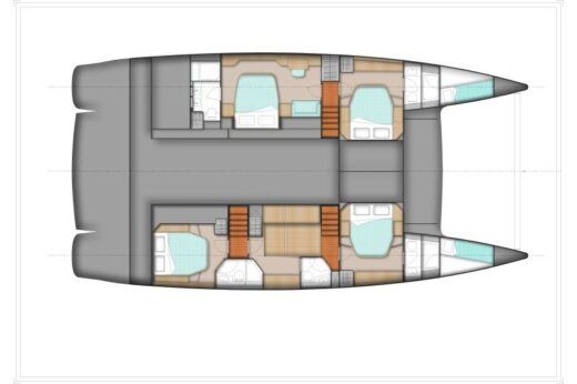 Catamaran Fountaine Pajot Sanya 57 Boot Grundriss