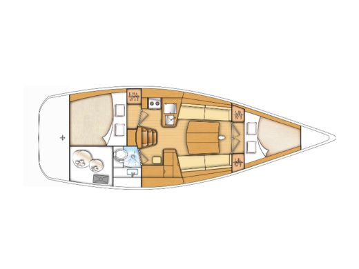 Sailboat BENETEAU FIRST 35 Boot Grundriss