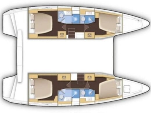 Catamaran Lagoon Lagoon 42 Plattegrond van de boot