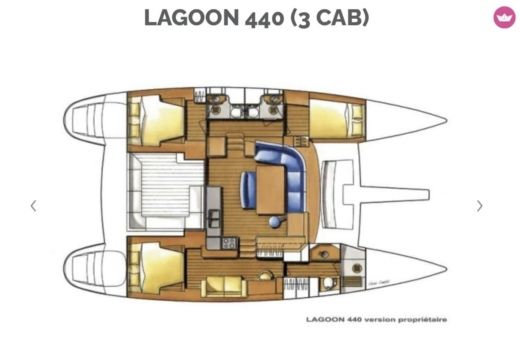 Catamaran LAGOON 440 version propriétaire Plan du bateau