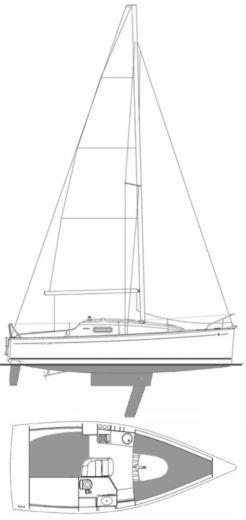 Sailboat Jeanneau Sun 2500 Plan du bateau