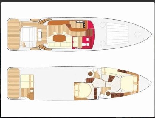 Motorboat Innovazione e Progetto Alena 56 Planimetria della barca