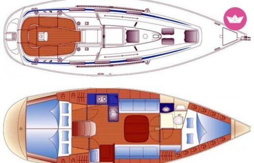 Sailboat Bavaria 36 Cruiser Plattegrond van de boot