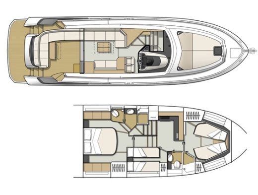 Motorboat Beneteau GT 50 HT Plattegrond van de boot