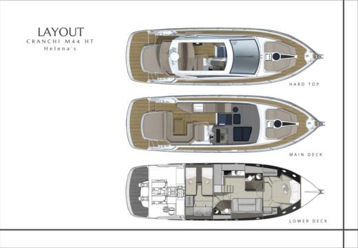 Motor Yacht Cranchi M44 Ht Planimetria della barca