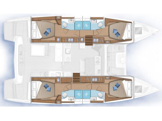 Catamaran Lagoon Lagoon 46 Plattegrond van de boot
