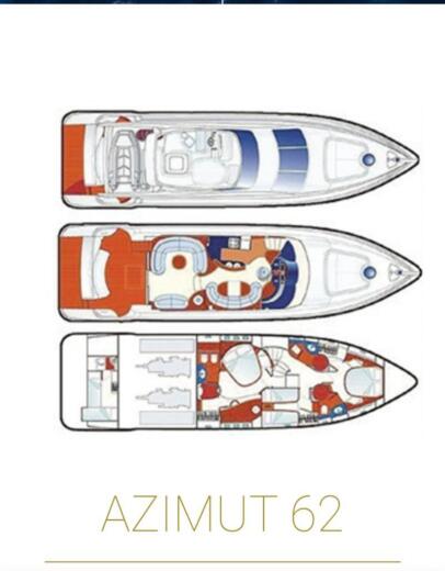Motorboat Azimut 62 boat plan
