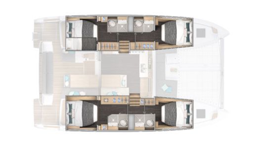 Catamaran Lagoon Lagoon 43 Plattegrond van de boot