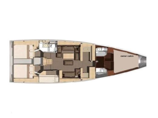 Sailboat  Dufour 512 Grand Large Plano del barco