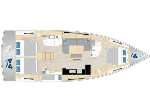 Sailboat  Hanse 460 - owner version Plattegrond van de boot