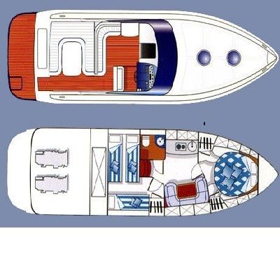 Motorboat Molinari Airon Marine 345 Plattegrond van de boot