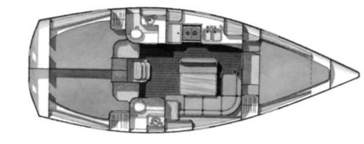 Sailboat Beneteau Oceanis 37 Σχέδιο κάτοψης σκάφους