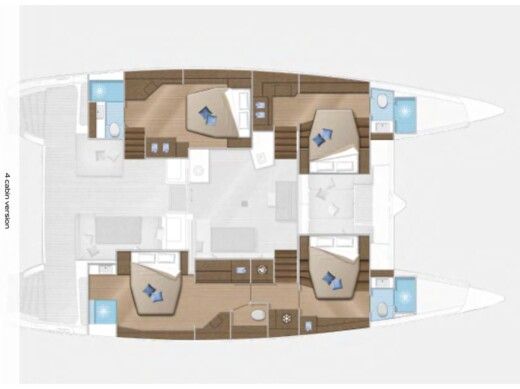 Catamaran  Lagoon 52F Plan du bateau