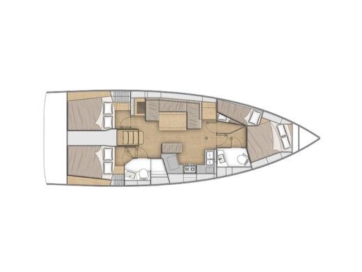 Sailboat  Oceanis 40.1 Boot Grundriss