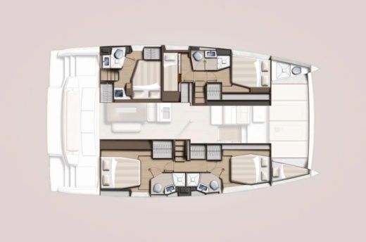 Catamaran  Bali 4.6 Plattegrond van de boot