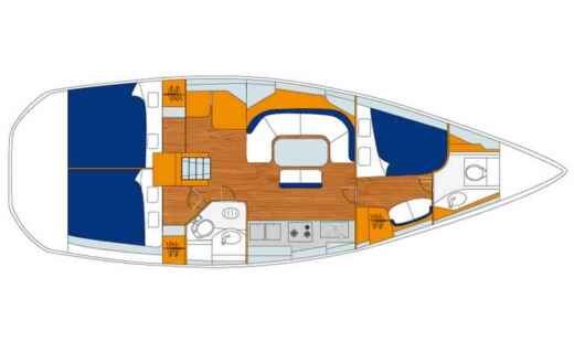 Sailboat BENETEAU Oceanis 393 Clipper Plano del barco